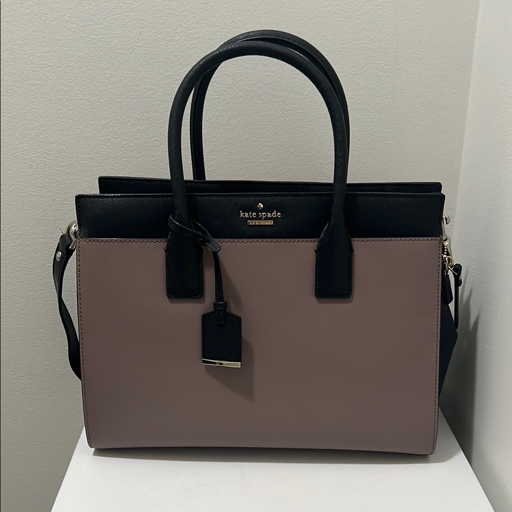Kate Spade Black and Tan Satchel with Structured Design